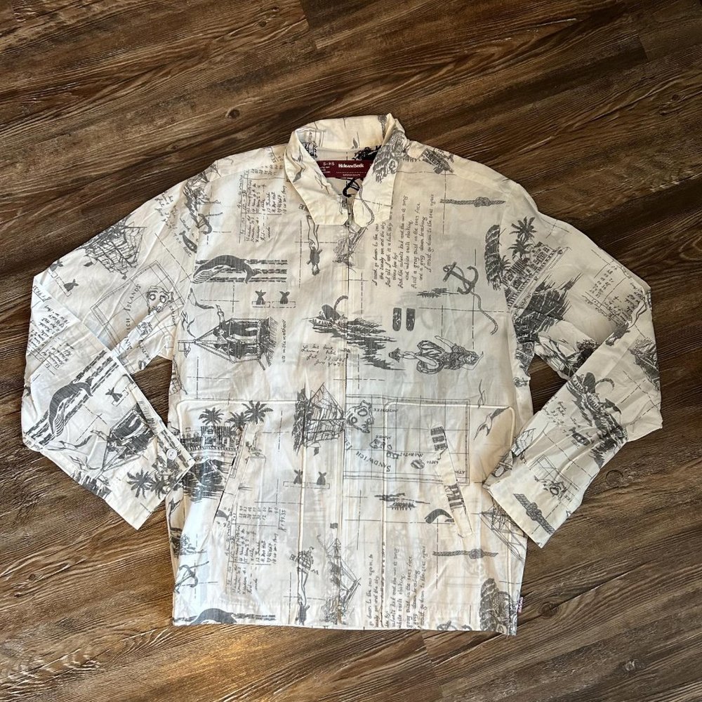 Hide & Seek Sailing Nautical Print Zip Up Overshi… - image 1